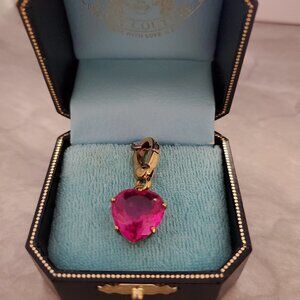 💖 Juicy Couture Raspberry Pink Red Gem Rhinestone Charm Rare 💖